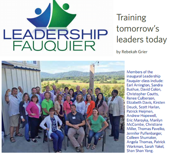 Leadership Fauquier article - featured on Talk19 Media website - A Quality Media & Marketing company; Affordable for Small Business.