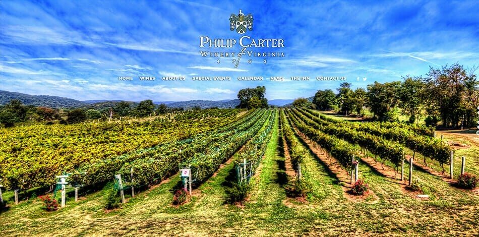 Philip Carter Winery - Website design, development, build, maintenance, and hosting by Talk19 Media & Marketing company in Warrenton, Fauquier County, Northern Virginia