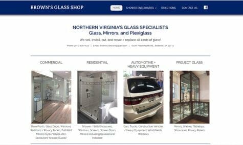 Brown's Glass Shop Bealeton Fauquier Virginia auto home commercial residential window shower enclosure