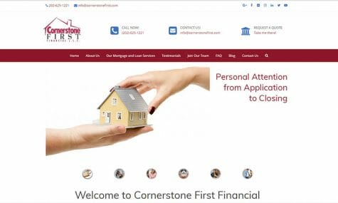 Cornerstone First Financial Mortgage Lender Broker Washington DC Virginia Maryland Florida Georgia Colorado home loan