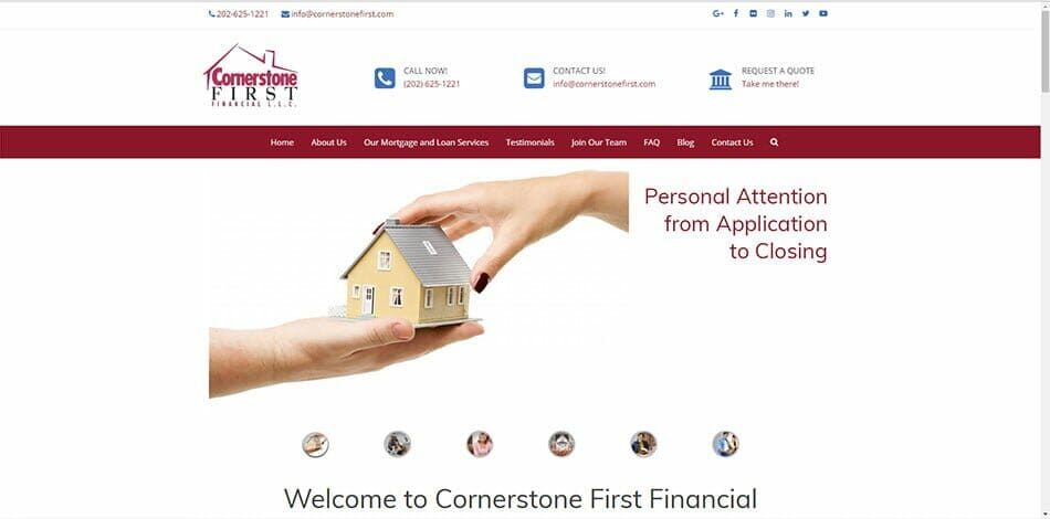 Cornerstone First Financial Mortgage Lender Broker Washington DC Virginia Maryland Florida Georgia Colorado home loan