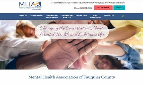 Mental Health Association of Fauquier County, Mental Health and Addiction Resources, Website Developed by Talk19 Media Marketing