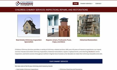 Childress Chimneys, Inspections, Repairs, Restorations Website Developed by Talk19 Media Marketing