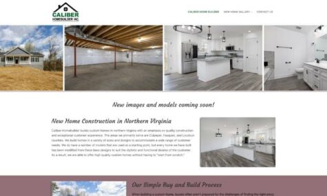 Caliber Homebuilder Inc. New Home Construction in Northern Virginia, Website Developed by Talk19 Media Marketing