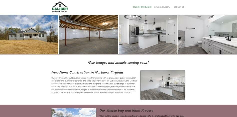 Caliber Homebuilder Inc. New Home Construction in Northern Virginia, Website Developed by Talk19 Media Marketing