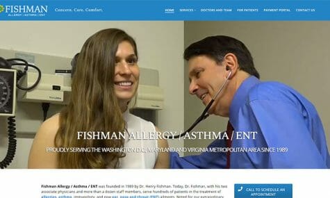 Fishman Allergy Asthma ENT Website Developed by Talk19 Media Marketing