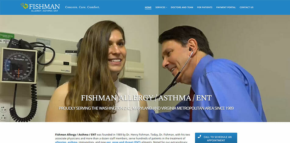 Fishman Allergy Asthma ENT Website Developed by Talk19 Media Marketing