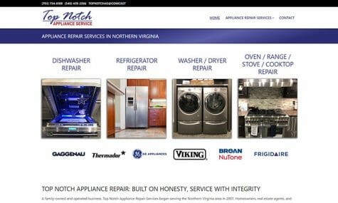 Top Notch Appliance Service Website Developed by Talk19 Media Marketing