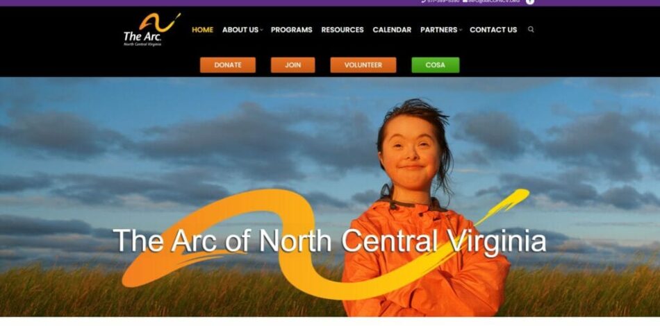 The Arc of North Central Virginia - Website design, development, build, maintenance, and hosting by Talk19 Media & Marketing company in Warrenton, Fauquier County, Northern Virginia