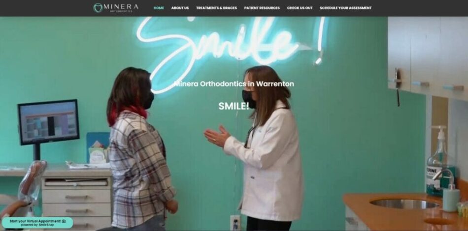 Minera Orthodontics - Website design, development, build, maintenance, and hosting by Talk19 Media & Marketing company in Warrenton, Fauquier County, Northern Virginia