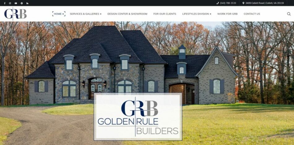 Golden Rule Builders - Website design, development, build, maintenance, and hosting by Talk19 Media & Marketing company in Warrenton, Fauquier County, Northern Virginia