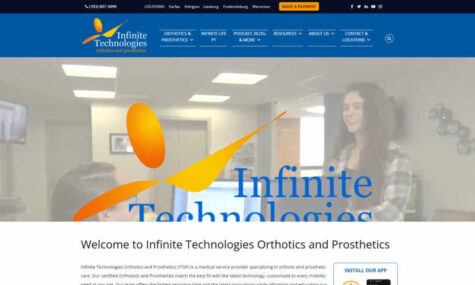 Infinite Technologies Orthotics and Prosthetics - Website design, development, build, maintenance, and hosting by Talk19 Media & Marketing company in Warrenton, Fauquier County, Northern Virginia