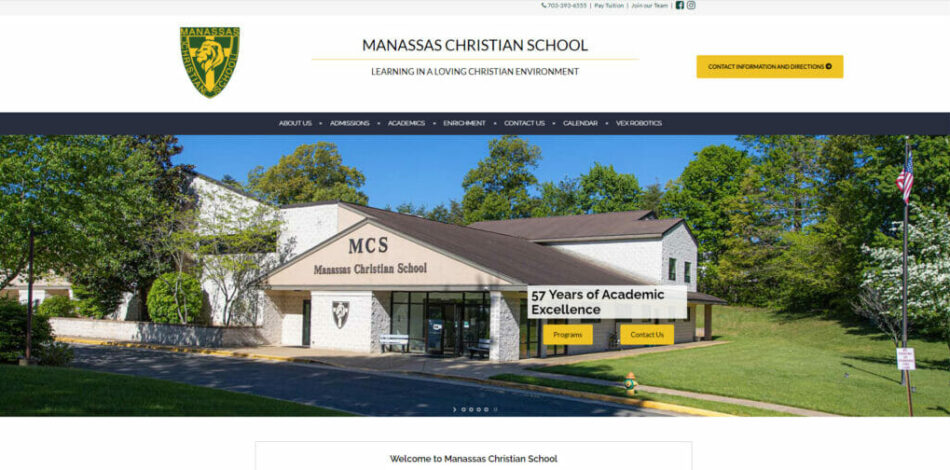 Manassas Christian School - Website design, development, build, maintenance, and hosting by Talk19 Media & Marketing company in Warrenton, Fauquier County, Northern Virginia