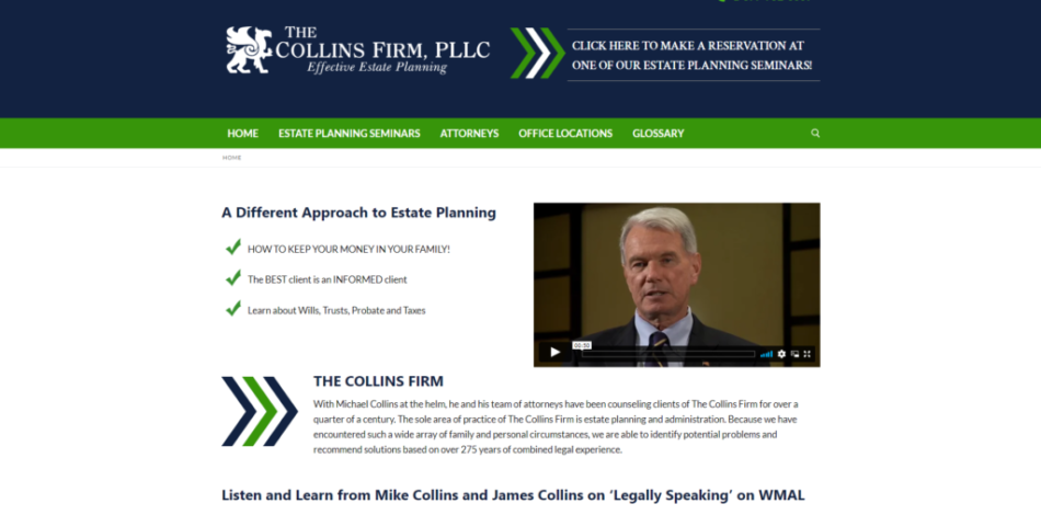 The Collins Firm - Website design, development, build, maintenance, and hosting by Talk19 Media & Marketing company in Warrenton, Fauquier County, Northern Virginia